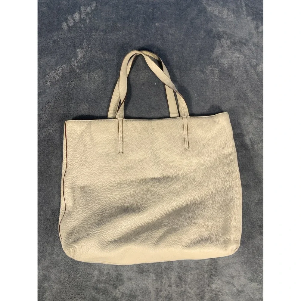 Kate Spade New York Westcott Large Tote Bag Cream Pebbled Leather Top Zip